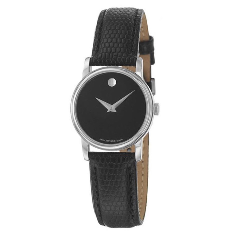Movado Museum 2100004 Black Dial Leather SS - SOLD